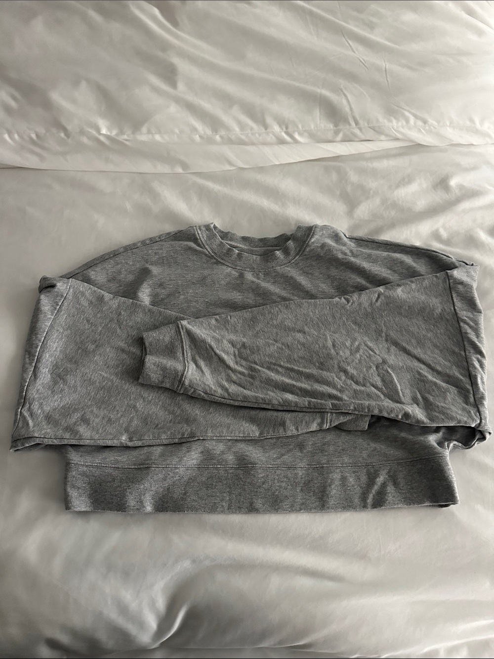 ALO Crop Grey Crewneck Sweatshirt - Gray